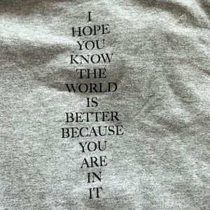 You belong written on the front, gray hoodie sweatshirt, eco friendly, Hanes